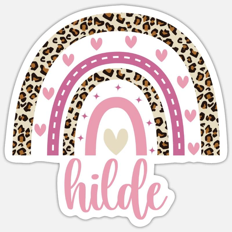 Hilde Regenbogen Name Geburtstag Hilde Sticker Größe S (10 x 10 cm)