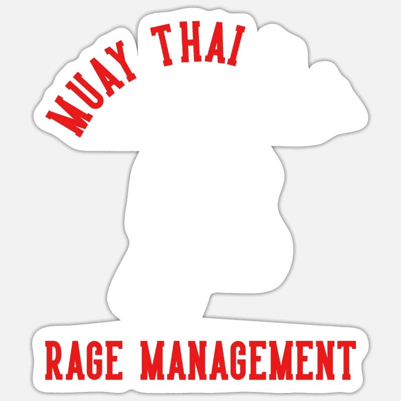 Muay Thai Boxe - Sticker taille S (10 x 10 cm) - blanc mat