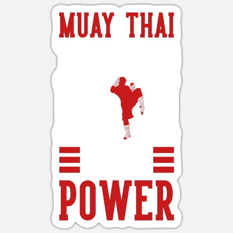 Muay Thai Boxe - Sticker taille S (10 x 10 cm) - blanc mat
