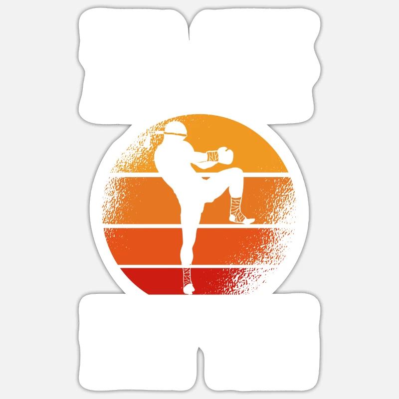 Muay Thai Boxe - Sticker taille S (10 x 10 cm) - blanc mat
