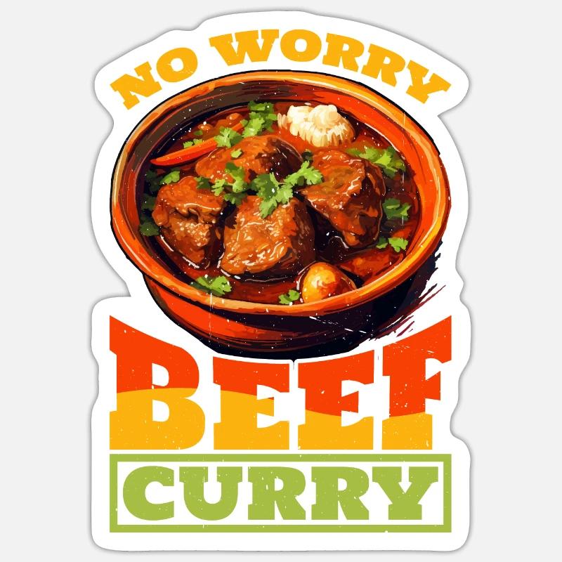Pas de souci Curry de bœuf 4 Sticker taille S (10 x 10 cm)