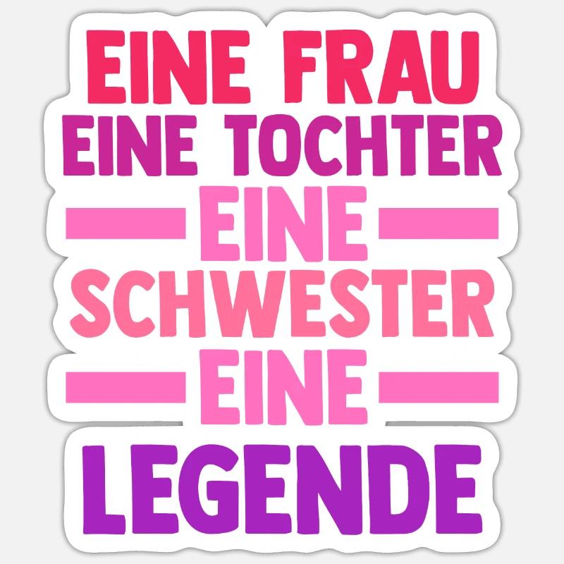 Tochter Schwester - Sticker Größe S (10 x 10 cm) - Mattweiß