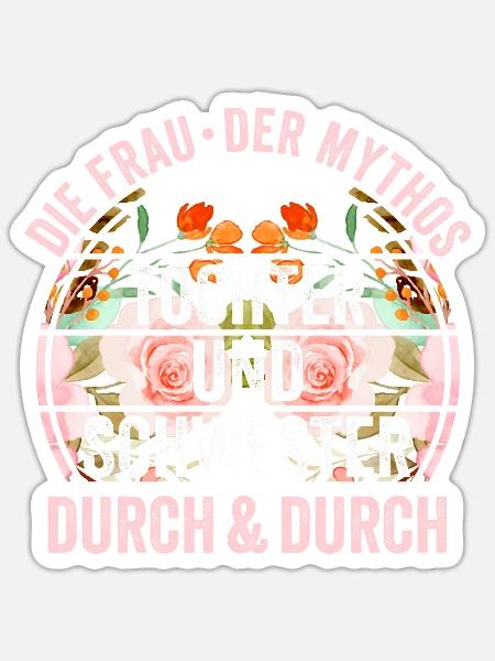 Tochter Schwester - Sticker Größe S (10 x 10 cm) - Mattweiß