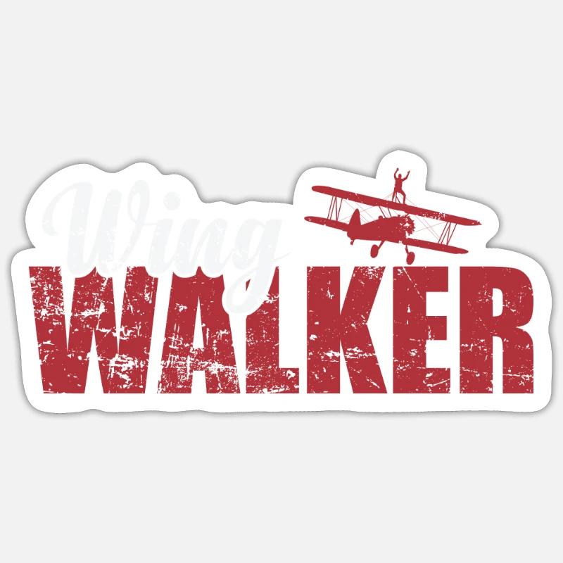 Wing Walker passe-temps casse-cou - Sticker taille S (10 x 10 cm) - blanc mat