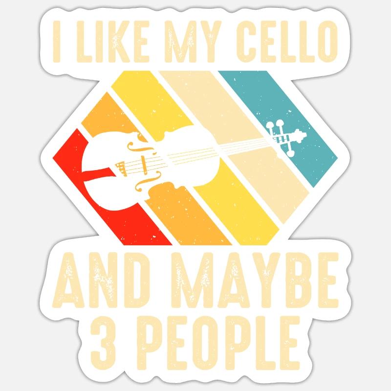 Cello Cellist - Sticker Größe S (10 x 10 cm) - Mattweiß