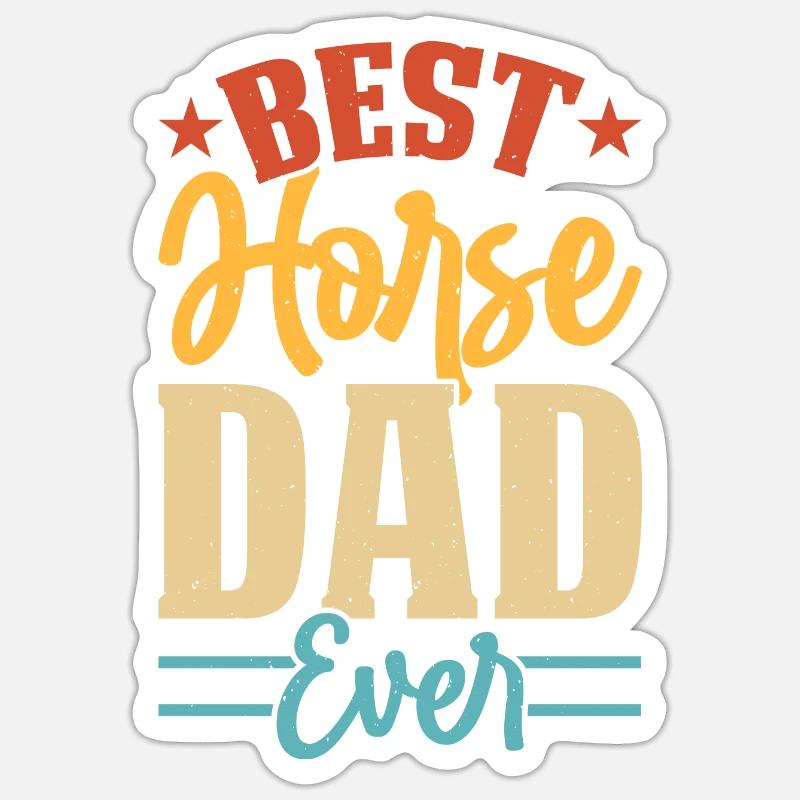 Papa Chevaux - Sticker taille S (10 x 10 cm) - blanc mat
