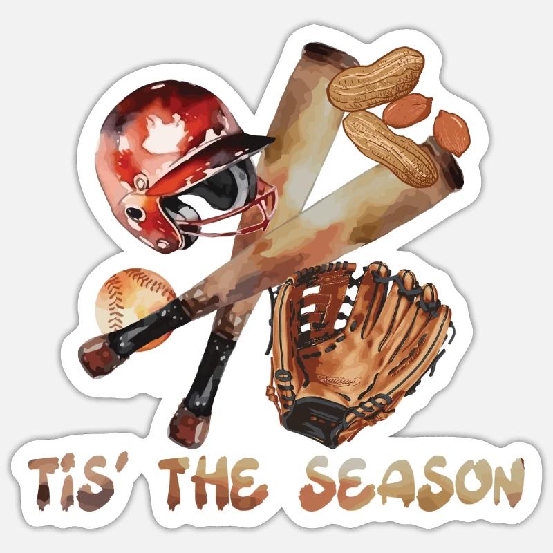 Die Saison Baseball Erdnuss Fall Helm Sticker Größe S (10 x 10 cm)