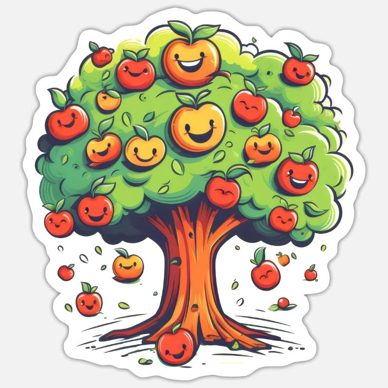 Apples Tree Fruit Orchard Apple Picking Cute Sticker size S (10 x 10 cm)