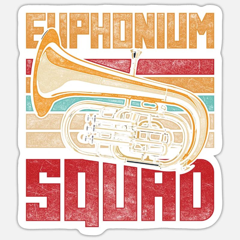 Euphonium Euphoniste Euphonium Squad - Sticker taille S (10 x 10 cm) - blanc mat
