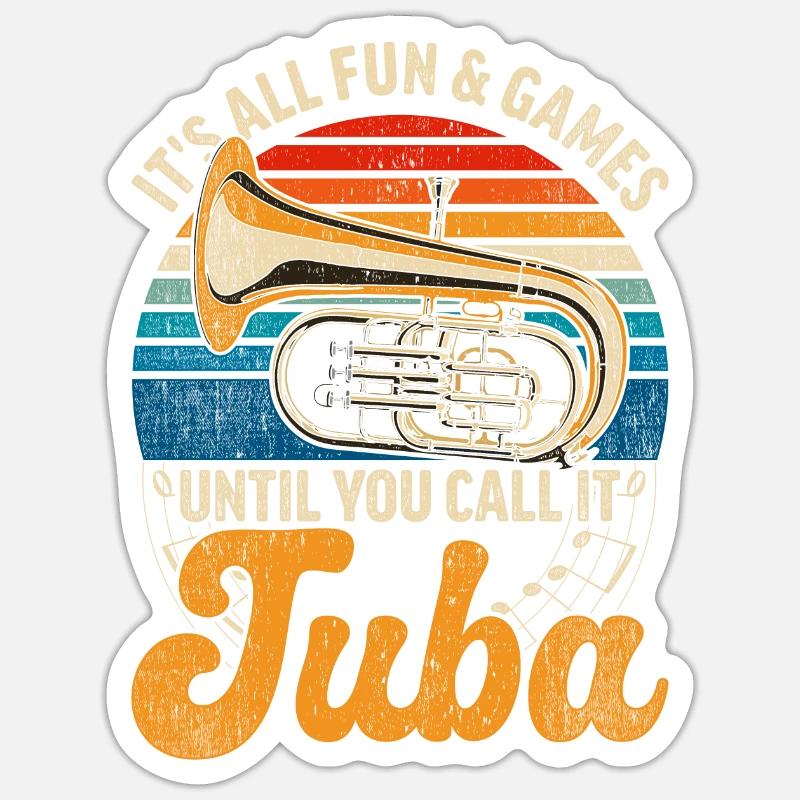 Euphoniste Euphonium - Sticker taille S (10 x 10 cm) - blanc mat