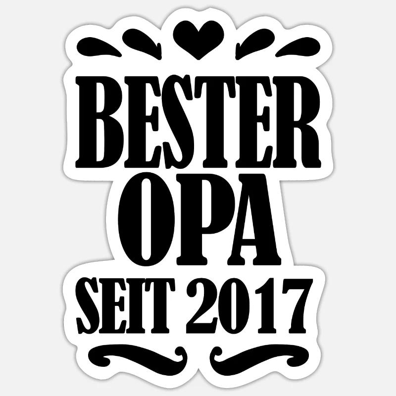 Bester Opa seit 2017 - Opa Geschenkidee Sticker Größe S (10 x 10 cm)