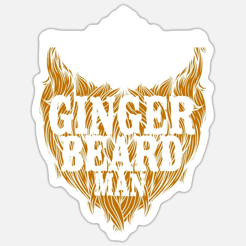 Beard Lover Bearded Man Ginger - Sticker Größe S (10 x 10 cm) - Mattweiß
