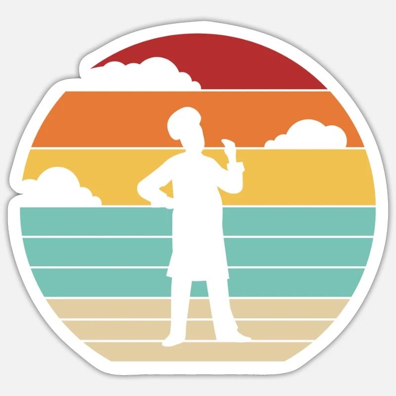 Retro Confectioner, Hobby Baker, Bakery, Master Baker Sticker size S (10 x 10 cm)