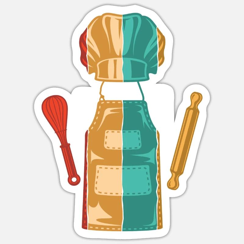 Retro hobby baker bakery confectioner master baker Sticker size S (10 x 10 cm)