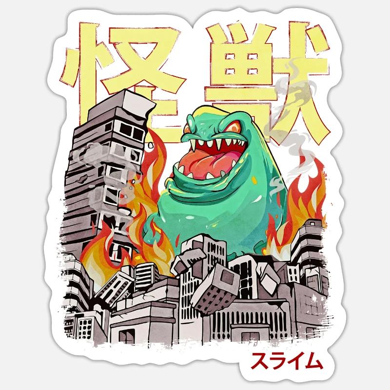 Kaiju Slime Monstres d’anime japonais - Sticker taille S (10 x 10 cm) - blanc mat
