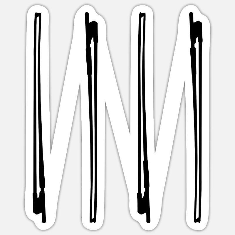 Archet de violon - Sticker taille S (10 x 10 cm) - blanc mat