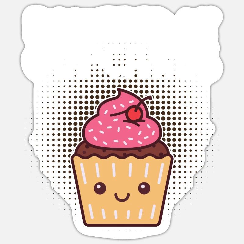 Powered By Cupcakes Funny Baker Pastry Chef Baking Sticker size S (10 x 10 cm)