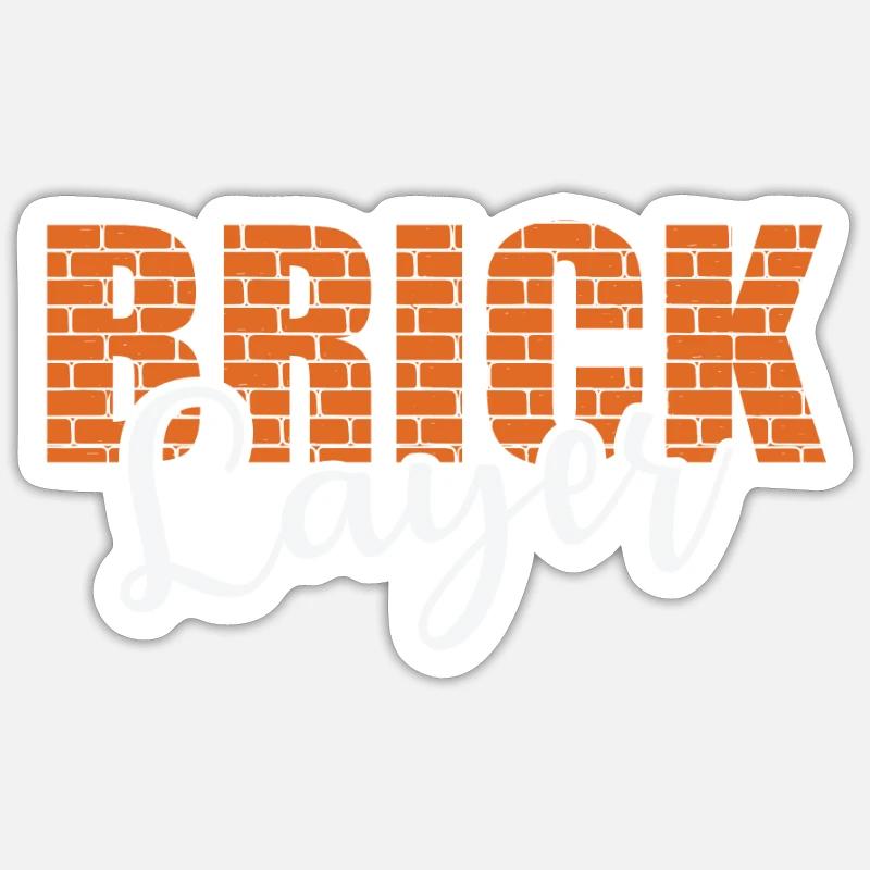 Brick Layer Handwerker Beruf - Sticker Größe S (10 x 10 cm) - Mattweiß