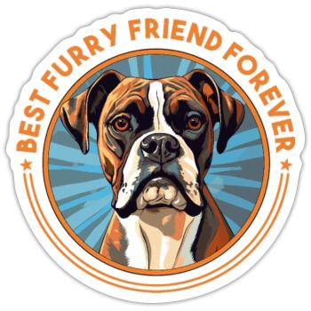 Boxer-Hunderasse Hundehalter lustige Sprüche - Sticker Größe S (10 x 10 cm) - Mattweiß - Vorne