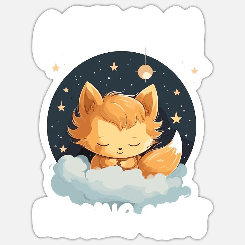 Sleeping Fox Sleepyhead Napping Sleep Fox Lover Sticker size S (10 x 10 cm)