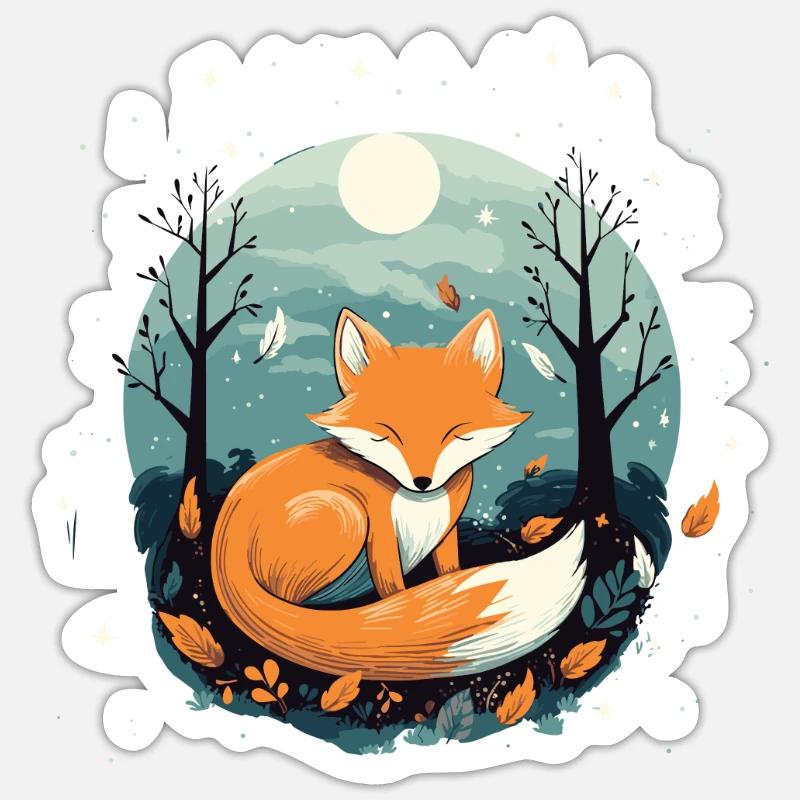 Sleeping Fox Sleepyhead Napping Sleep Fox Lover Sticker size S (10 x 10 cm)