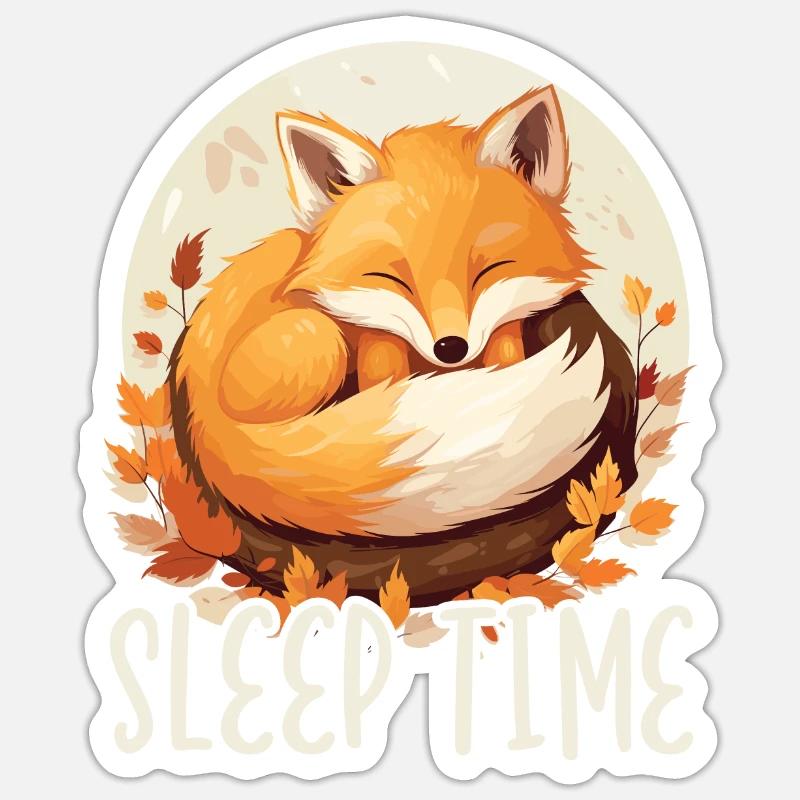 Sleeping Fox Sleepyhead Napping Sleep Fox Lover Sticker size S (10 x 10 cm)