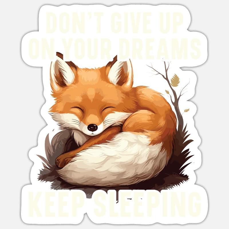 Sleeping Fox Sleepyhead Napping Sleep Fox Lover Sticker size S (10 x 10 cm)