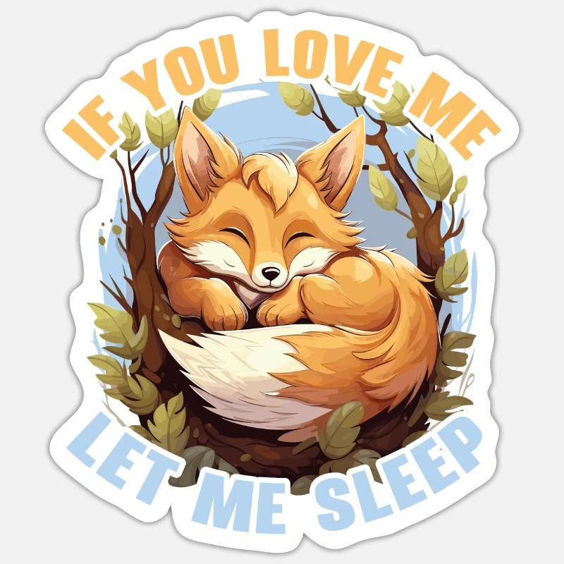 Sleeping Fox Sleepyhead Napping Sleep Fox Lover Sticker size S (10 x 10 cm)