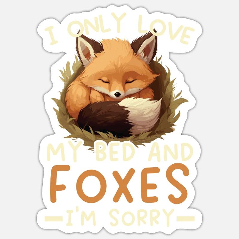 Sleeping Fox Sleepyhead Napping Sleep Fox Lover Sticker size S (10 x 10 cm)