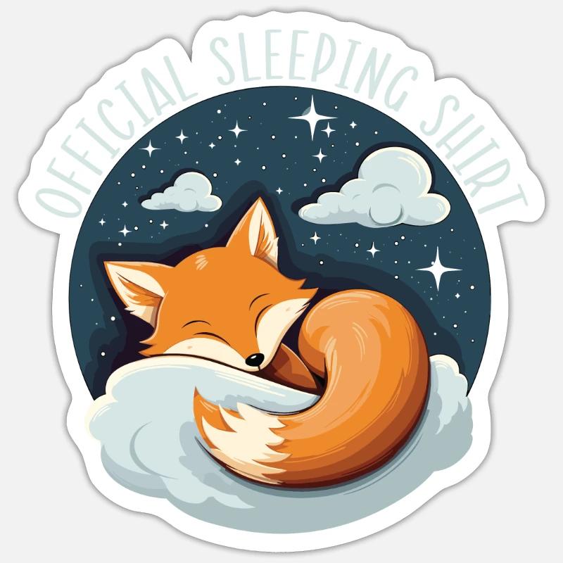 Sleeping Fox Sleepyhead Napping Sleep Fox Lover Sticker size S (10 x 10 cm)