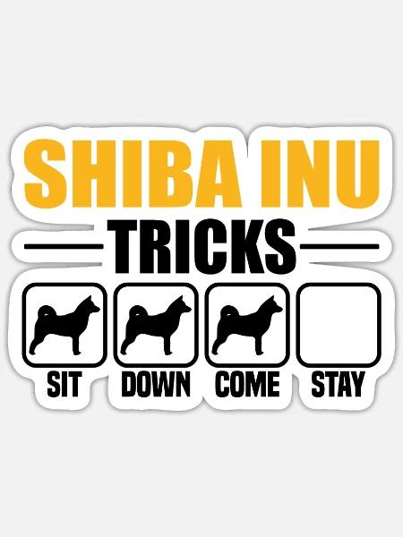 Astuces Shiba Inu - Sticker taille S (10 x 10 cm) - blanc mat