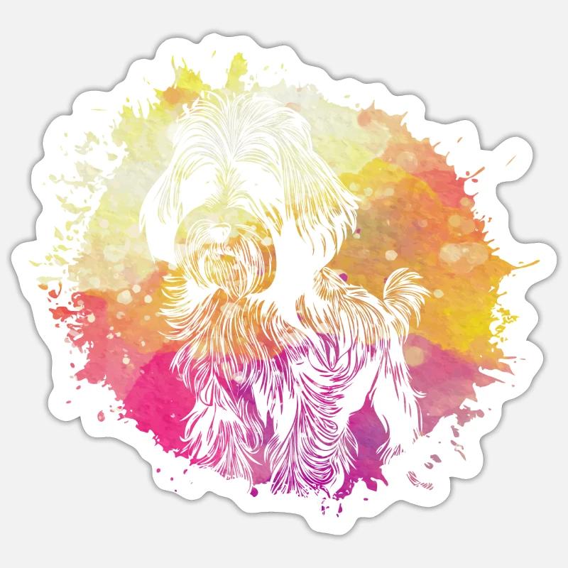 Havanais rétro - Sticker taille S (10 x 10 cm) - blanc mat