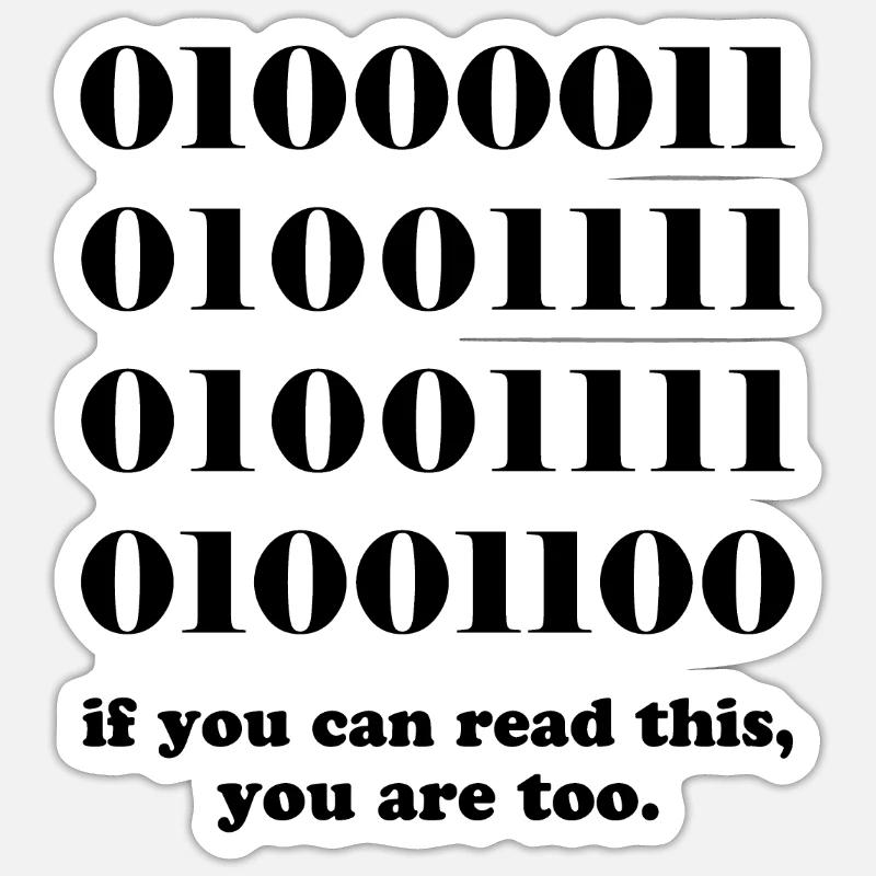 Computer binary code developers gift Sticker size S (10 x 10 cm)