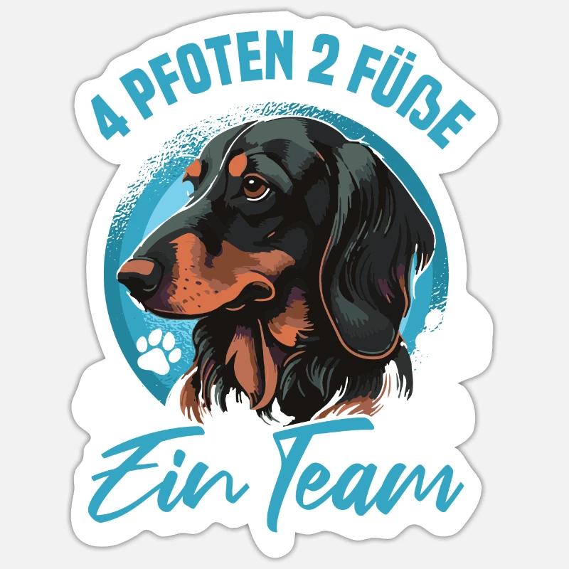 Dackel Geschenk - Sticker Größe S (10 x 10 cm) - Mattweiß