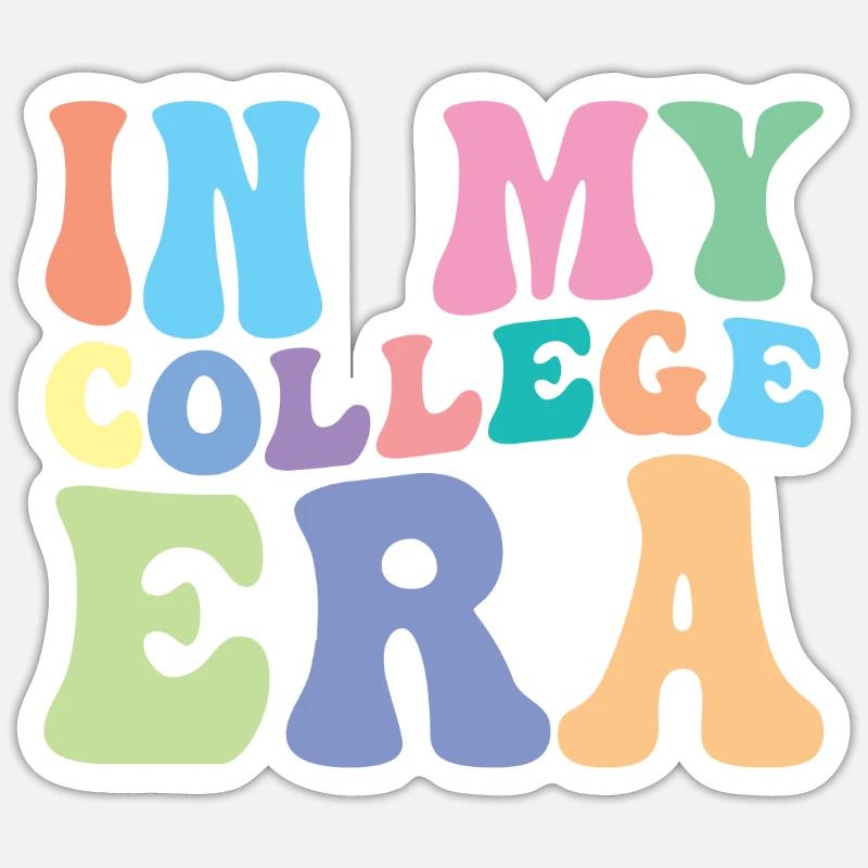 Hochschule Retro Groovy Student - Sticker Größe S (10 x 10 cm) - Mattweiß
