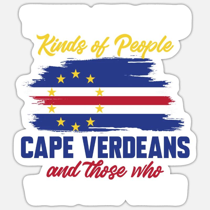 Drapeau du Cap-Vert Drapeau du Cap-Vert - Sticker taille S (10 x 10 cm) - blanc mat