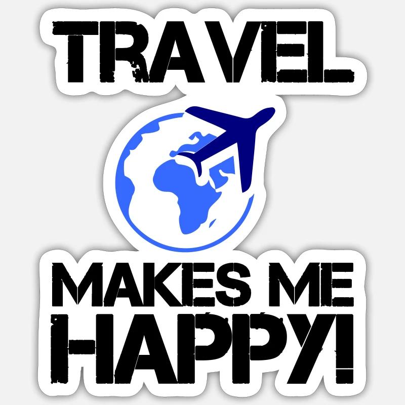 Voyagez heureux Sticker taille S (10 x 10 cm)