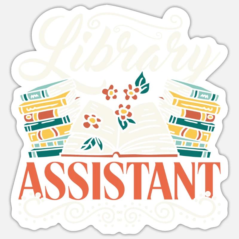 Library Assistant Librarian Librarian Sticker size S (10 x 10 cm)