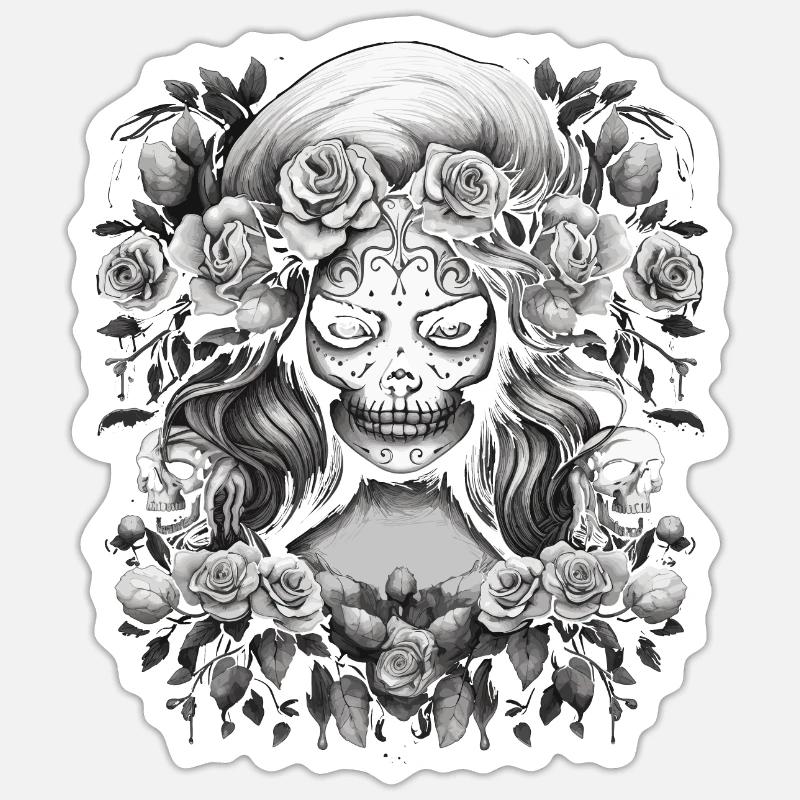 Gothic Ästhetik Goth - Sticker Größe S (10 x 10 cm) - Mattweiß