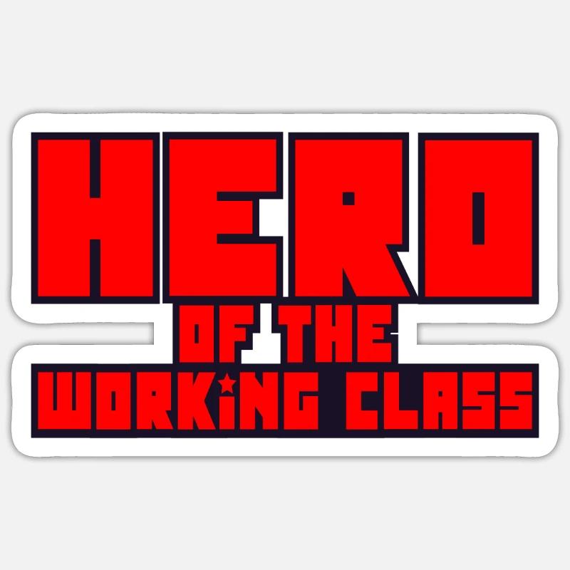 Held der Arbeiterklasse - Sticker Größe S (10 x 10 cm) - Mattweiß