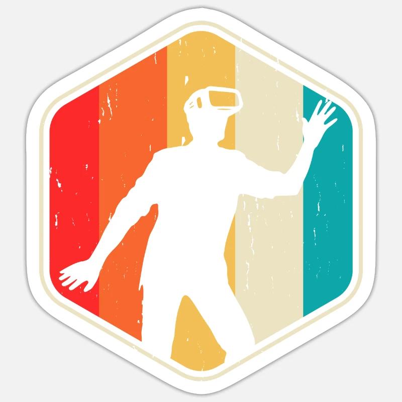 VR Virtual Reality - Sticker size S (10 x 10 cm) - white matte