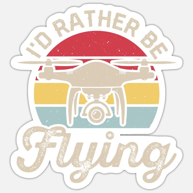 Drone - Sticker size S (10 x 10 cm) - white matte