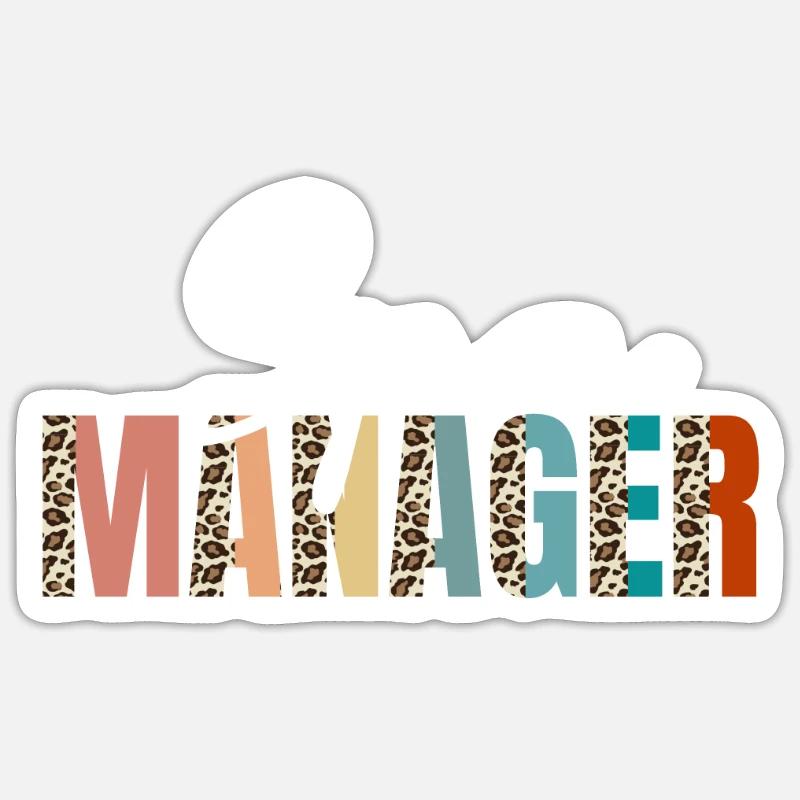 Spa Manager Leopardenmuster - Sticker Größe S (10 x 10 cm) - Mattweiß