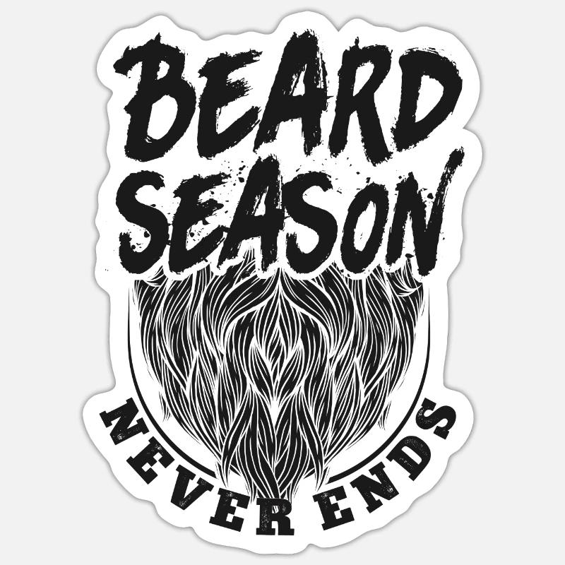 Beard Lover Bearded Man Beard - Sticker Größe S (10 x 10 cm) - Mattweiß