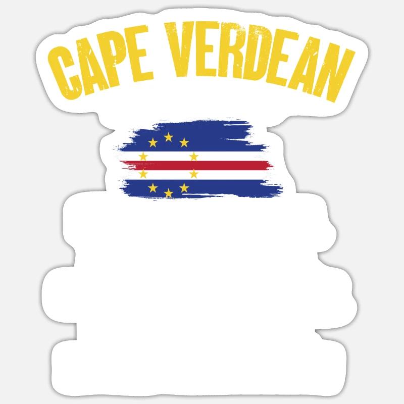 Drapeau du Cap-Vert Drapeau du Cap-Vert - Sticker taille S (10 x 10 cm) - blanc mat