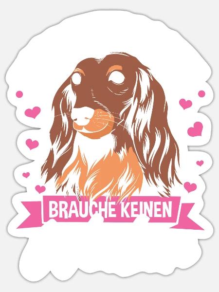 Gassi Dackel Sprüche - Sticker Größe S (10 x 10 cm) - Mattweiß