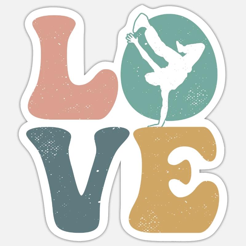 Breakdance Danse Breakdancer Hip Hop Dance - Sticker taille S (10 x 10 cm) - blanc mat