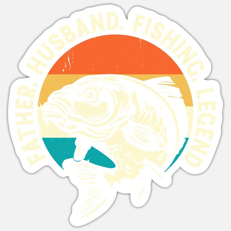 Angler Dad - Sticker size S (10 x 10 cm) - white matte