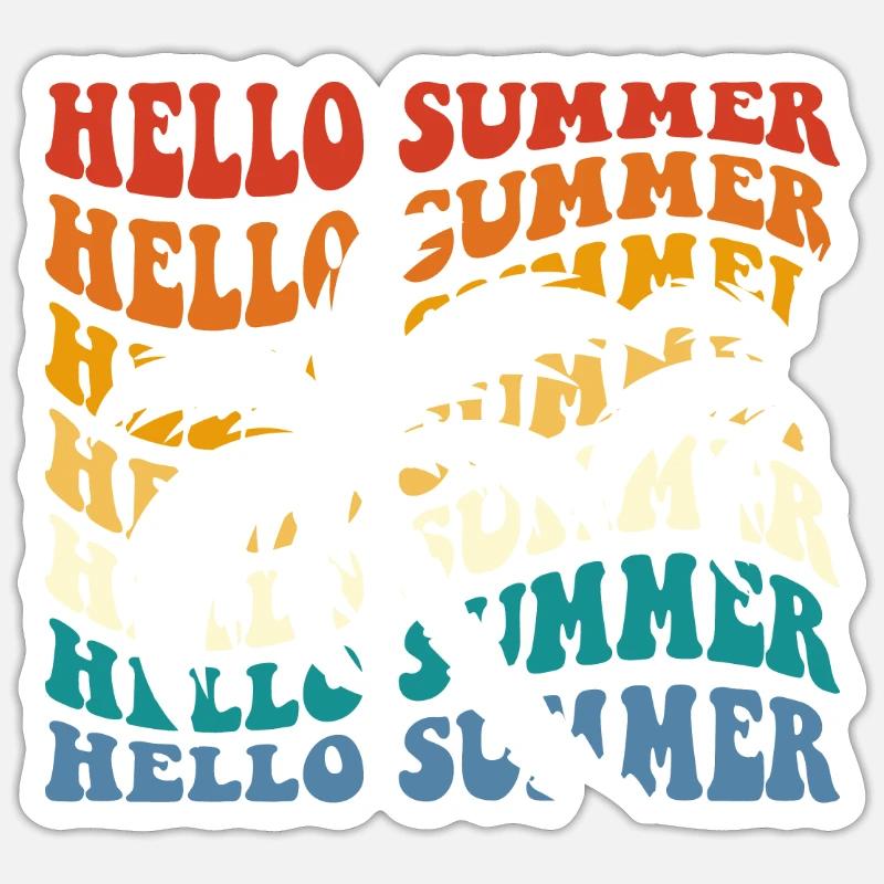 Hello Summer - Sticker Größe S (10 x 10 cm) - Mattweiß