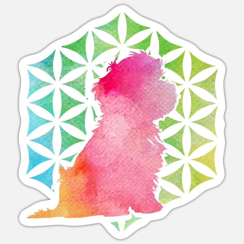 Havanese Retro - Sticker size S (10 x 10 cm) - white matte